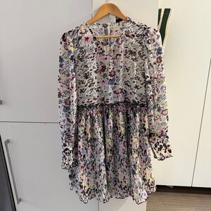 Ganni Multicolor Abstract Print Dress